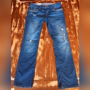 GAP 1969-Women's Easy Straight Fit-Destructed Jeans-Sz-28/6R-EUC! LIKE NEW!